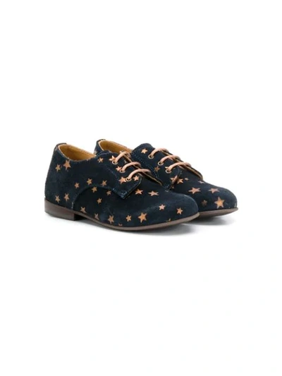 Shop Pèpè Star-print Lace-up Slippers In Blue