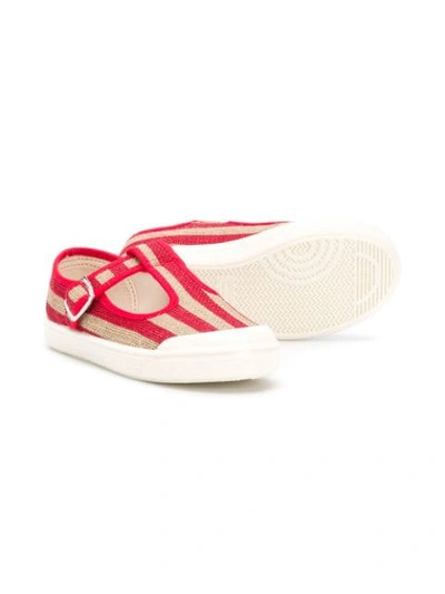 Shop Pèpè Striped 10mm Sandals In Red
