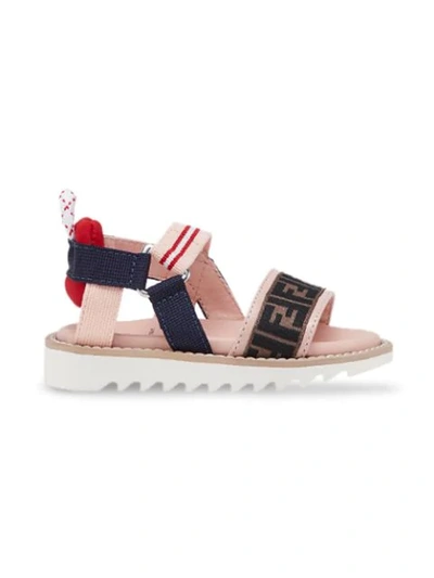 Shop Fendi Ff Logo Sandals In Pink