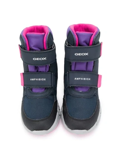 Shop Geox Waterproof Amphibiox Technology Ankle Boots In Blue