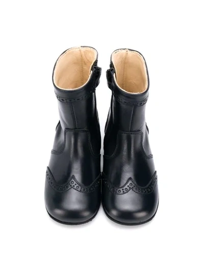 Gallucci Perforated Ankle Boots In Blue