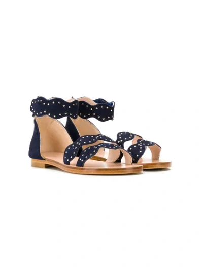 Shop Chloé Studded Sandals In Blue