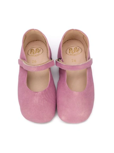 Shop Pèpè Touch Strap Ballerina Shoes In Purple
