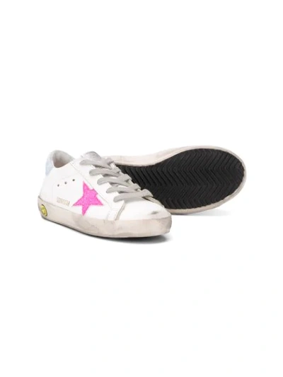 Shop Golden Goose Superstar Lace-up Trainers In White