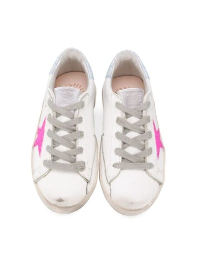 Shop Golden Goose Superstar Lace-up Trainers In White