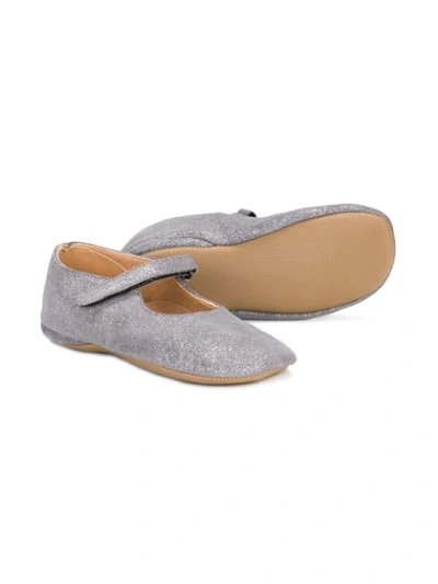 Shop Pèpè Glitter Strappy Ballerinas In Grey