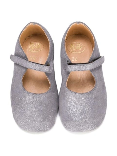 Shop Pèpè Glitter Strappy Ballerinas In Grey