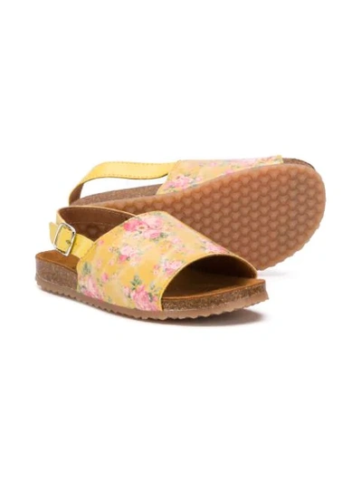 FLORAL-PRINT FLAT SANDALS