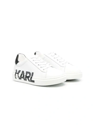 Shop Karl Lagerfeld Logo-print Low-top Sneakers In White