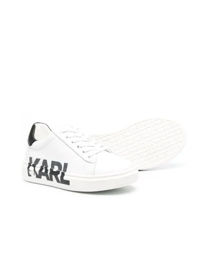 Shop Karl Lagerfeld Logo-print Low-top Sneakers In White