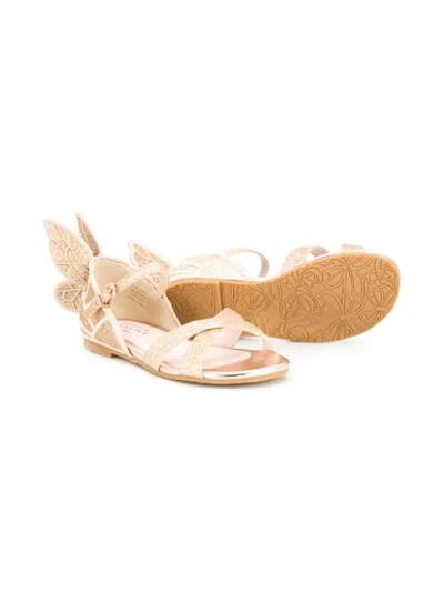 Shop Sophia Webster Mini Butterfly Sandals In Gold