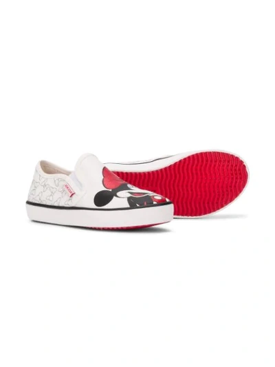 Shop Geox X Disney Mickey Mouse & Friends Slip-on Sneakers In White