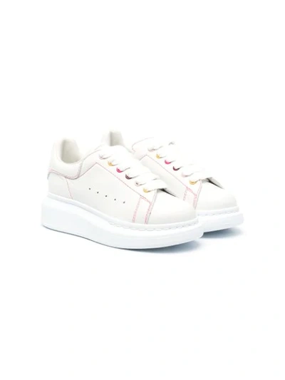 Shop Alexander Mcqueen Eyelet-detail Interchangeable-lace Sneakers In White