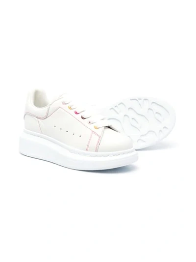 Shop Alexander Mcqueen Eyelet-detail Interchangeable-lace Sneakers In White