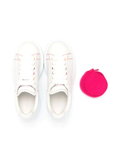 Shop Alexander Mcqueen Eyelet-detail Interchangeable-lace Sneakers In White