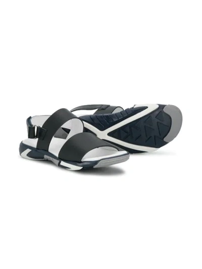 Shop Emporio Armani Strappy Open Toe Sandals In Blue