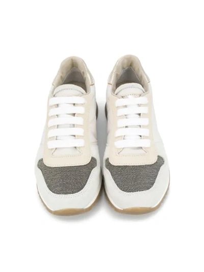 Shop Brunello Cucinelli Contrasting Panel Sneakers In Neutrals