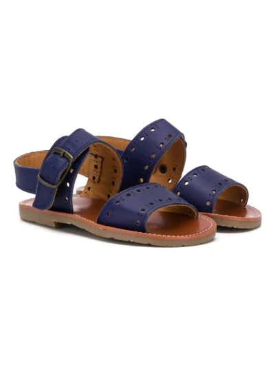 Shop Pèpè Double Strap Sandals In Blue