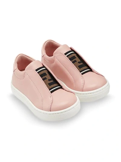 Shop Fendi Ff Logo Sneakers In Pink