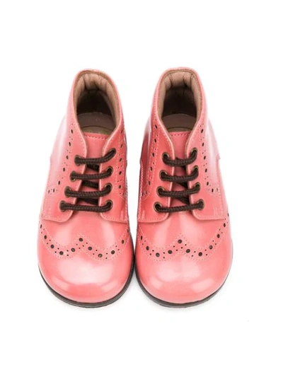 Shop Pèpè Perforated Details Boots In Pink