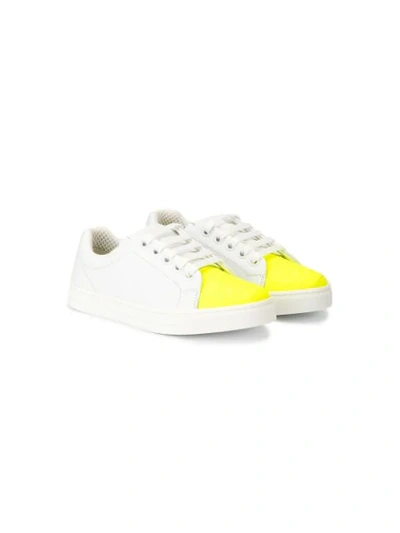 Shop Fendi Cap Toe Sneakers In White