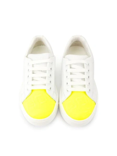 Shop Fendi Cap Toe Sneakers In White