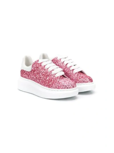 Shop Alexander Mcqueen Runway Glitter Sneakers In Pink