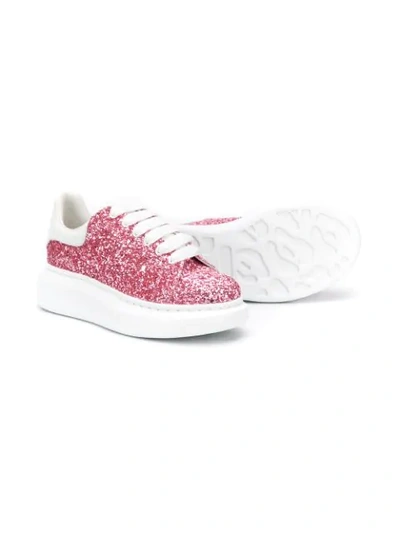 Shop Alexander Mcqueen Runway Glitter Sneakers In Pink