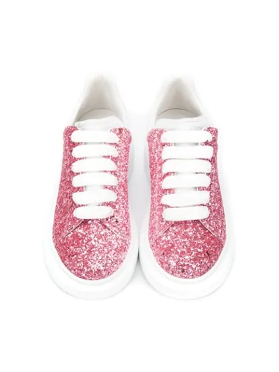 Shop Alexander Mcqueen Runway Glitter Sneakers In Pink