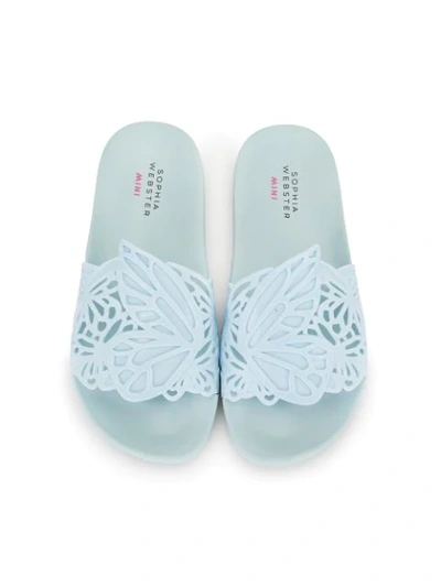 Sophia Webster Mini Lia Butterfly Slides In Blue