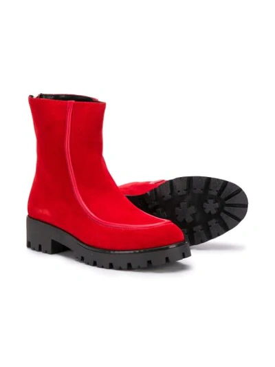 Shop Marni Ankle Length Boots In Red
