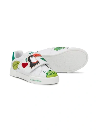 Shop Dolce & Gabbana Jungle Print Portofino Sneakers In White