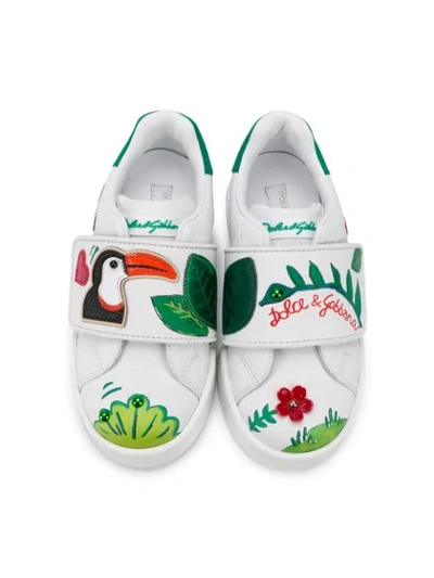 Shop Dolce & Gabbana Jungle Print Portofino Sneakers In White