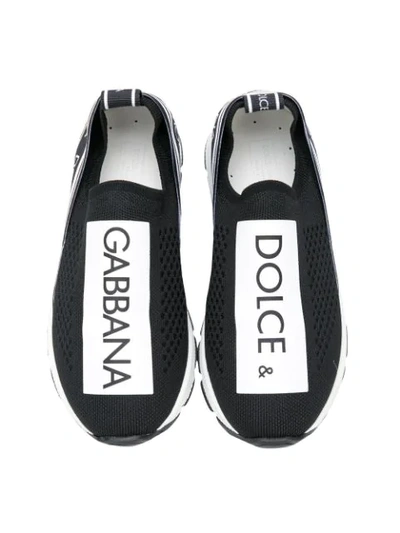 Shop Dolce & Gabbana Sorrento Logo Slip-on Sneakers In Black