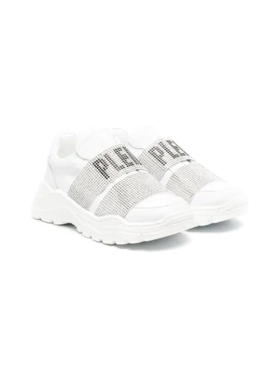 Shop Philipp Plein Runner Logo Sneakers In White