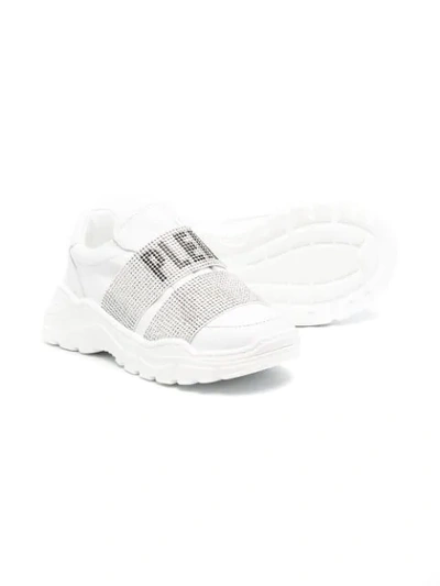Shop Philipp Plein Runner Logo Sneakers In White