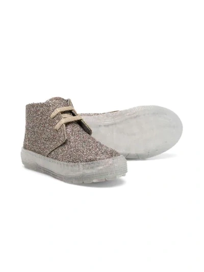 Shop Pèpè Keet Glitter Ankle Boots In Metallic