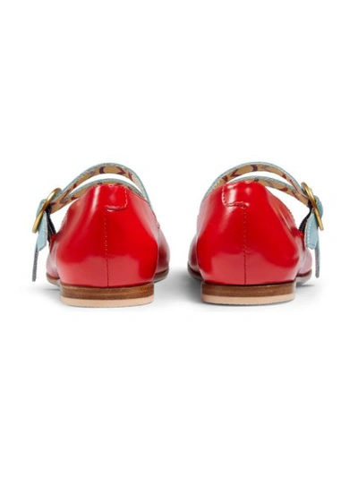 Shop Gucci Round-toe Ballerina Shoes In Red