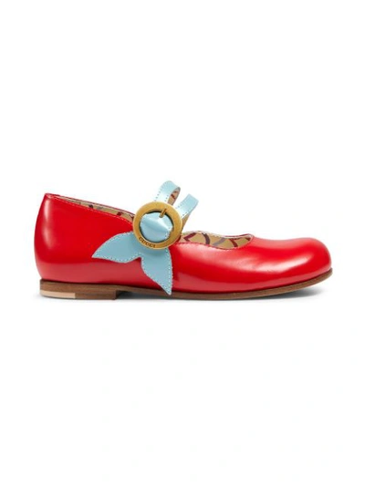 Shop Gucci Round-toe Ballerina Shoes In Red