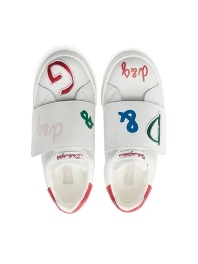 Shop Dolce & Gabbana Portofino Logo-printed Sneakers In White