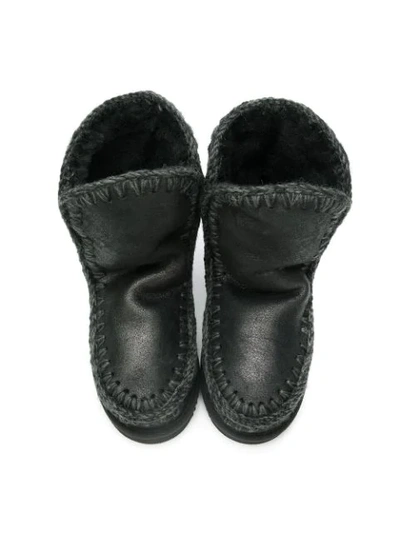 Shop Mou Stitched Slip-on Boots In Black