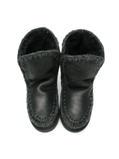 Mou Stitched Slip-on Boots In Black