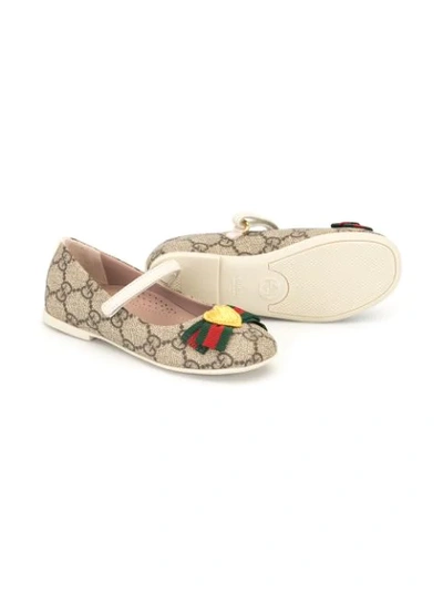 Shop Gucci Gg Supreme Ballerina Shoes In Brown