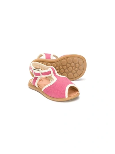 Shop Pèpè Contrast Trim Sandals In Pink