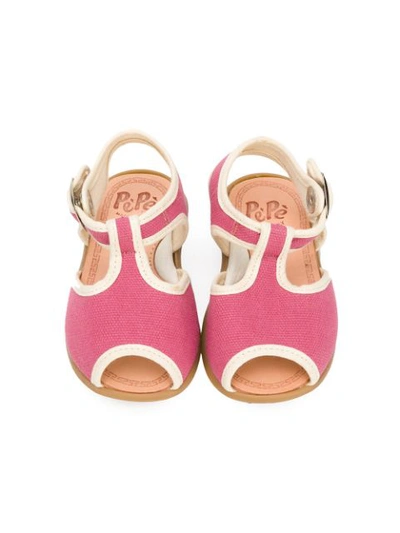 Shop Pèpè Contrast Trim Sandals In Pink