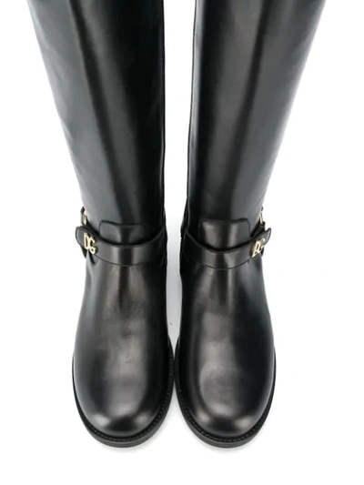 Shop Dolce & Gabbana Teen Calf-length Boots In Black