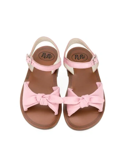 Shop Pèpè Bow Sandals In Pink