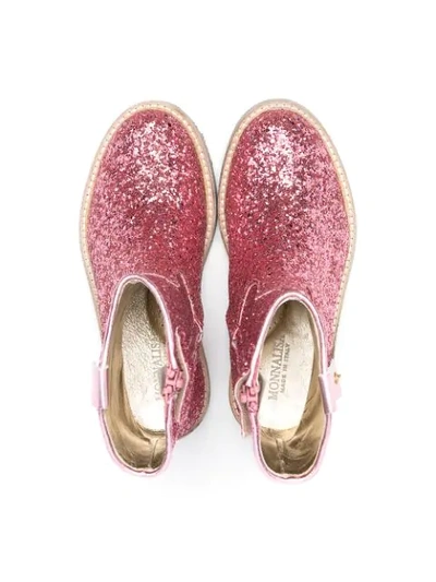 Shop Monnalisa Pink Glitter Western Boots