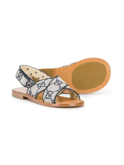 Shop Gucci Gg Logo Sandals In Blue