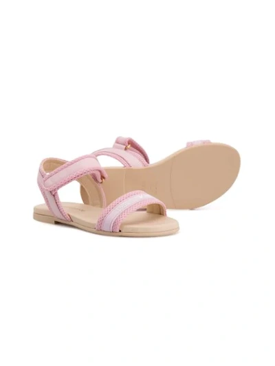 Shop Emporio Armani Mesh Detail Sandals In Pink